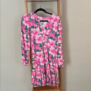 Lilly Pulitzer Pink and Green Floral Mini Dress